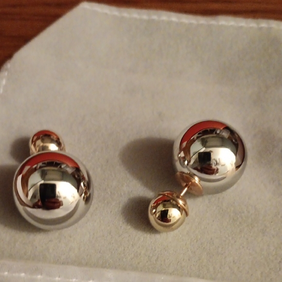 Dior Silver Ball Earrings - Picture 7 of 11